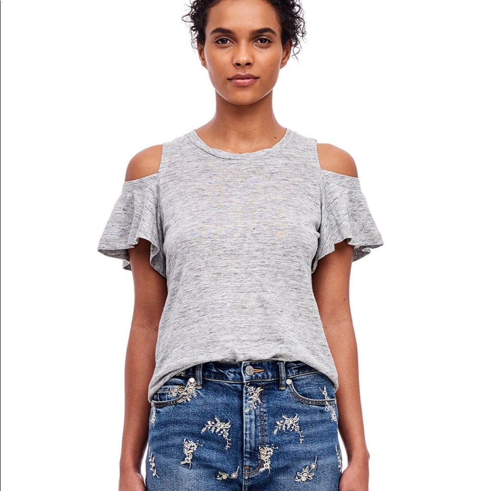 Rebecca Taylor Cold Shoulder Tee Cotton Tee